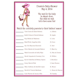 Personalized Pink & Brown Diva Mommy Celebrity Trivia Baby Shower Game ...